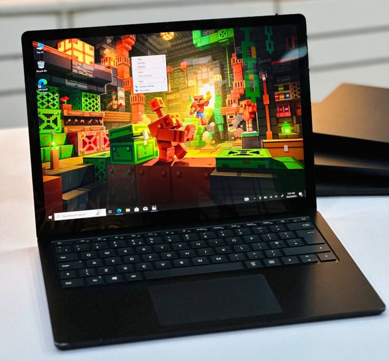 Microsoft Surface Laptop 4 with Intel Core i7 11th Gen processor, 16GB DDR4 RAM, 512GB SSD, and 13.5-inch 2K display, delivering premium performance and visuals