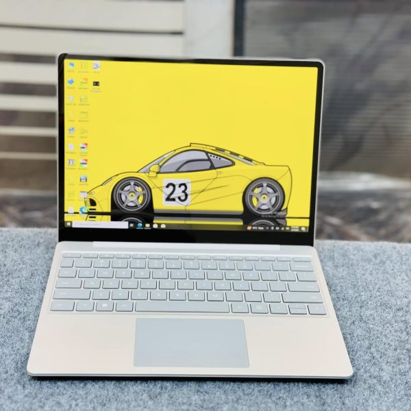 Microsoft Surface Laptop Go with Intel Core i5 10th Gen processor, 16GB RAM, 256GB SSD, and 12.4-inch multi-touch display, designed for compact performance and portability