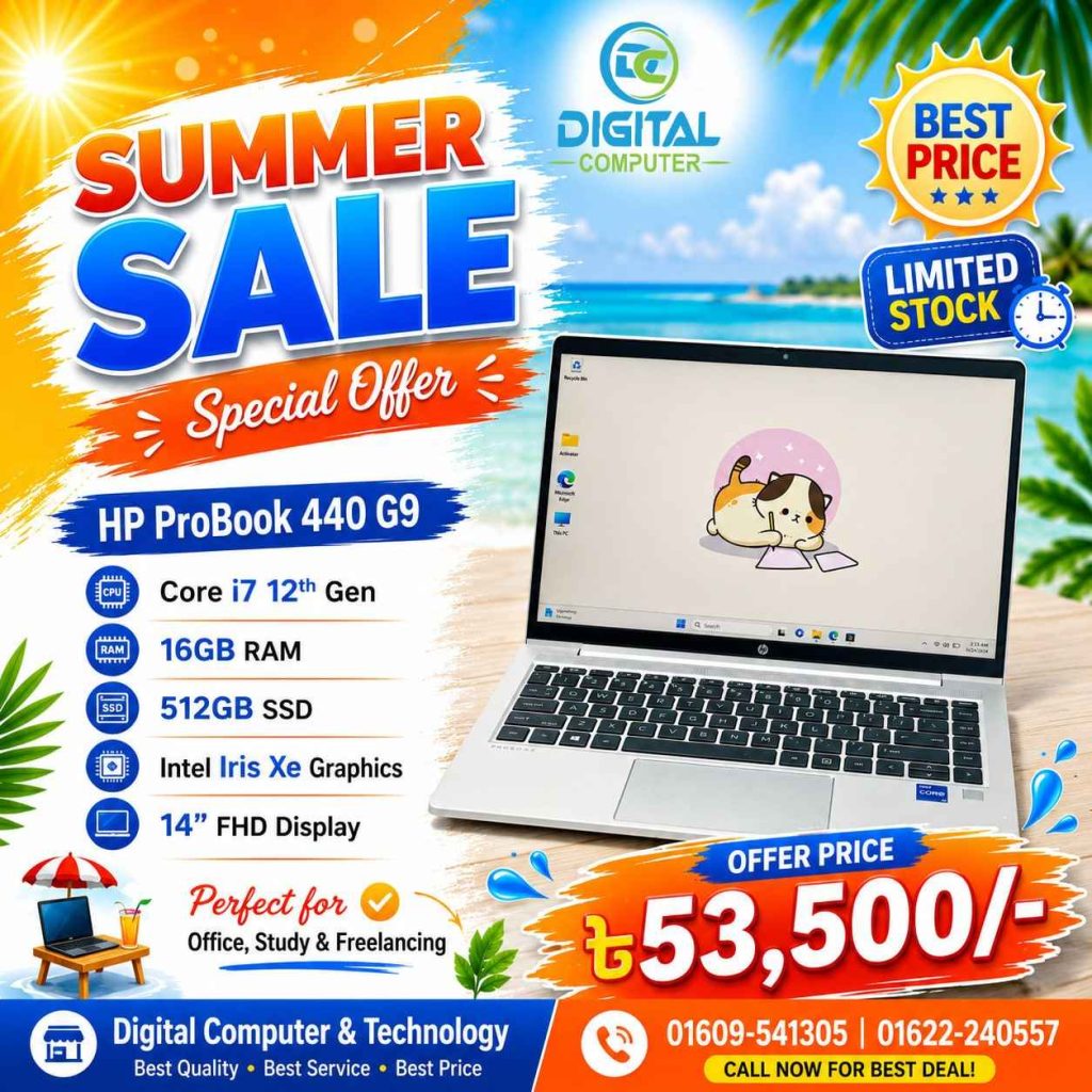 HP ProBook 440 G9 Core i7 12th Gen 16GB RAM 512GB SSD 14″ FHD Business Laptop