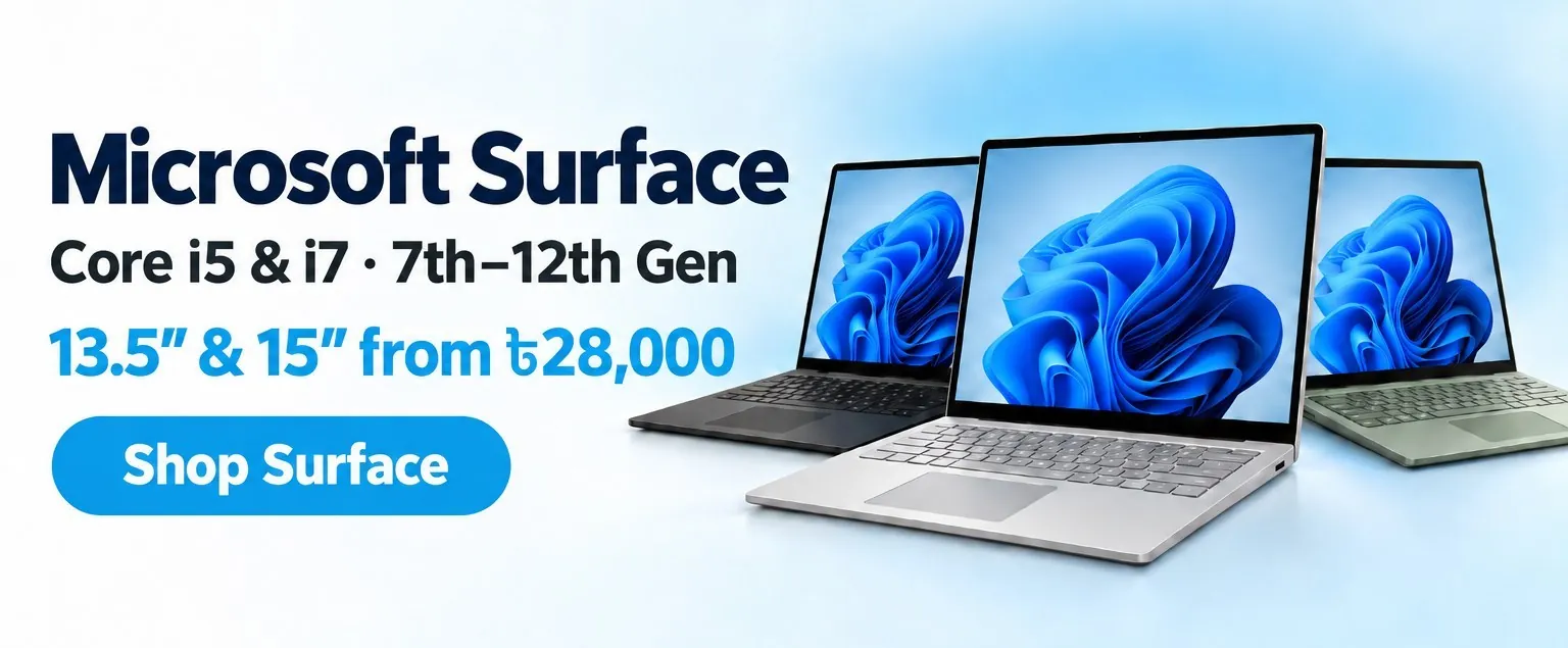 Used Microsoft Surface laptops, Core i5 and i7, 13.5 and 15 inch